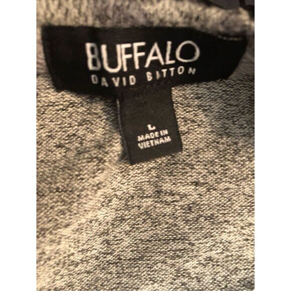 Buffalo David Britton gray pullover leopard print sweater Size L - Picture 13 of 14